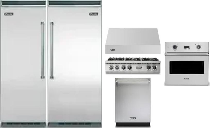 6 Piece Package Includes Refrigerator, Freezer, Cooktop, Wall Oven, Hood And Dishwasher