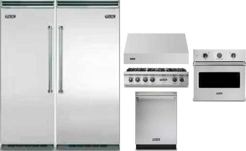6 Piece Package Includes Refrigerator, Freezer, Cooktop, Wall Oven, Hood And Dishwasher