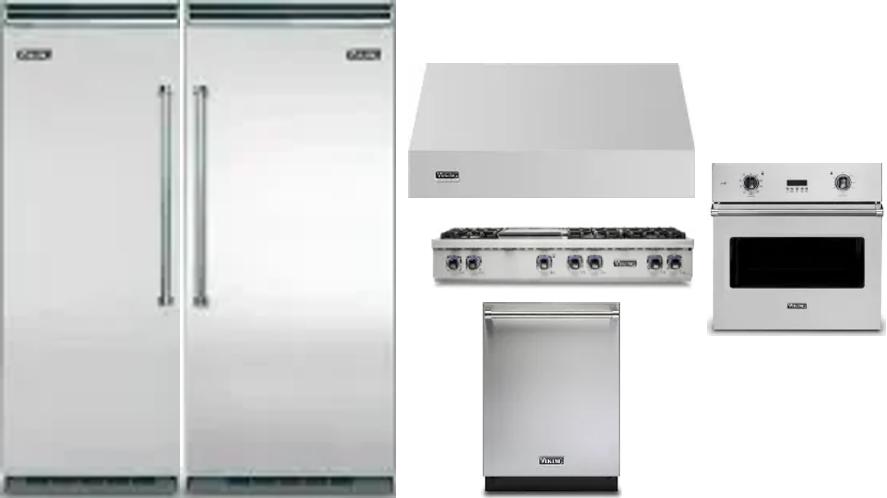 6 Piece Package Includes Refrigerator, Freezer, Cooktop, Wall Oven, Hood And Dishwasher