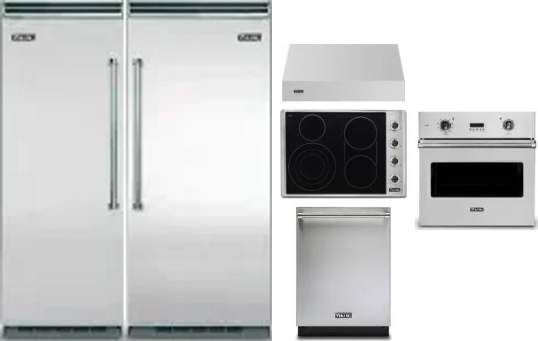 6 Piece Package Includes Refrigerator, Freezer, Cooktop, Wall Oven, Hood And Dishwasher