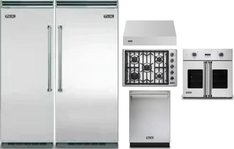 6 Piece Package Includes Refrigerator, Freezer, Cooktop, Wall Oven, Hood And Dishwasher