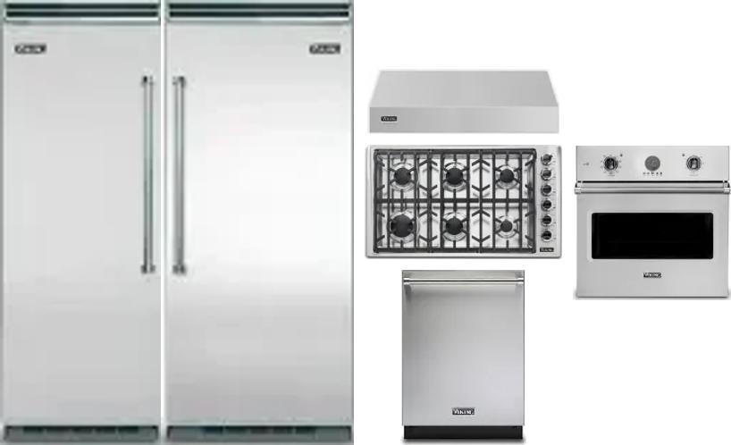 6 Piece Package Includes Refrigerator, Freezer, Cooktop, Wall Oven, Hood And Dishwasher