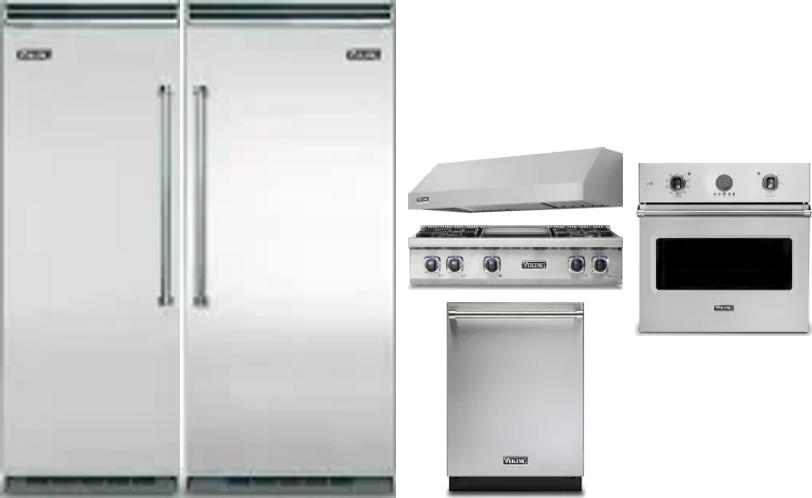 6 Piece Package Includes Refrigerator, Freezer, Cooktop, Wall Oven, Hood And Dishwasher