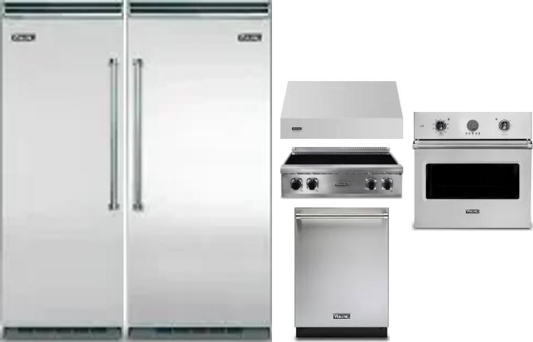6 Piece Package Includes Refrigerator, Freezer, Cooktop, Wall Oven, Hood And Dishwasher