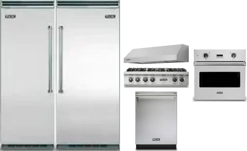 6 Piece Package Includes Refrigerator, Freezer, Cooktop, Wall Oven, Hood And Dishwasher
