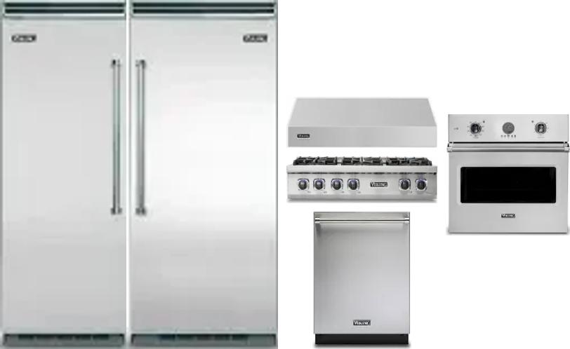 6 Piece Package Includes Refrigerator, Freezer, Cooktop, Wall Oven, Hood And Dishwasher