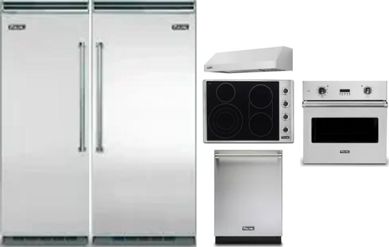 6 Piece Package Includes Refrigerator, Freezer, Cooktop, Wall Oven, Hood And Dishwasher