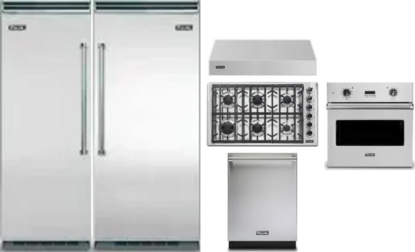 6 Piece Package Includes Refrigerator, Freezer, Cooktop, Wall Oven, Hood And Dishwasher