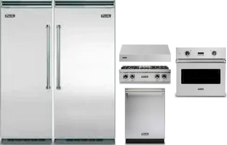 6 Piece Package Includes Refrigerator, Freezer, Cooktop, Wall Oven, Hood And Dishwasher