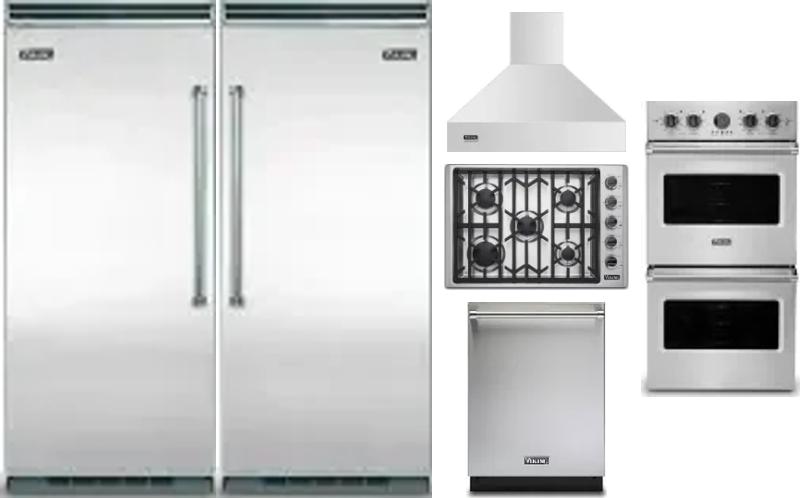 6 Piece Package Includes Refrigerator, Freezer, Cooktop, Wall Oven, Hood And Dishwasher