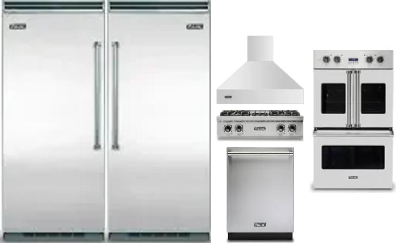 6 Piece Package Includes Refrigerator, Freezer, Cooktop, Wall Oven, Hood And Dishwasher