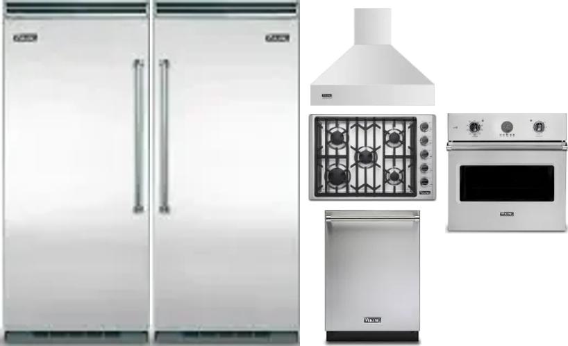 6 Piece Package Includes Refrigerator, Freezer, Cooktop, Wall Oven, Hood And Dishwasher
