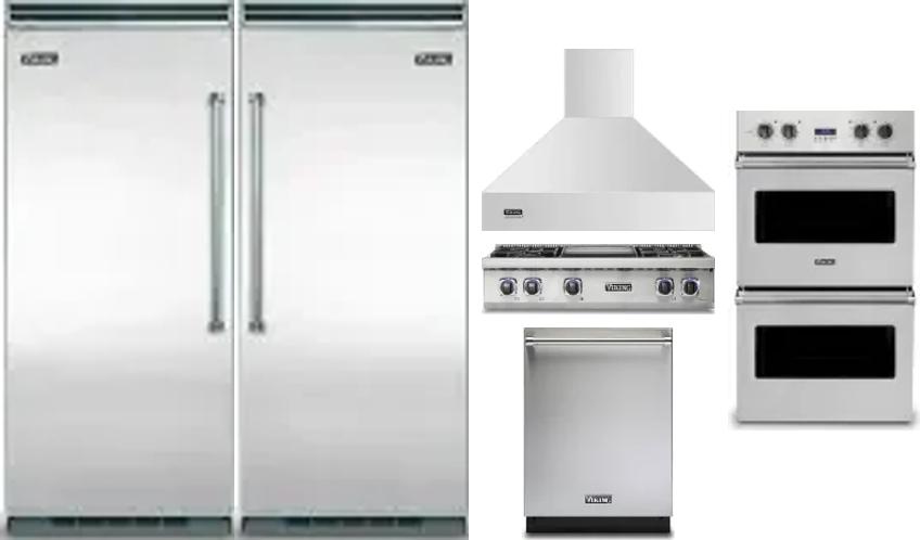 6 Piece Package Includes Refrigerator, Freezer, Cooktop, Wall Oven, Hood And Dishwasher
