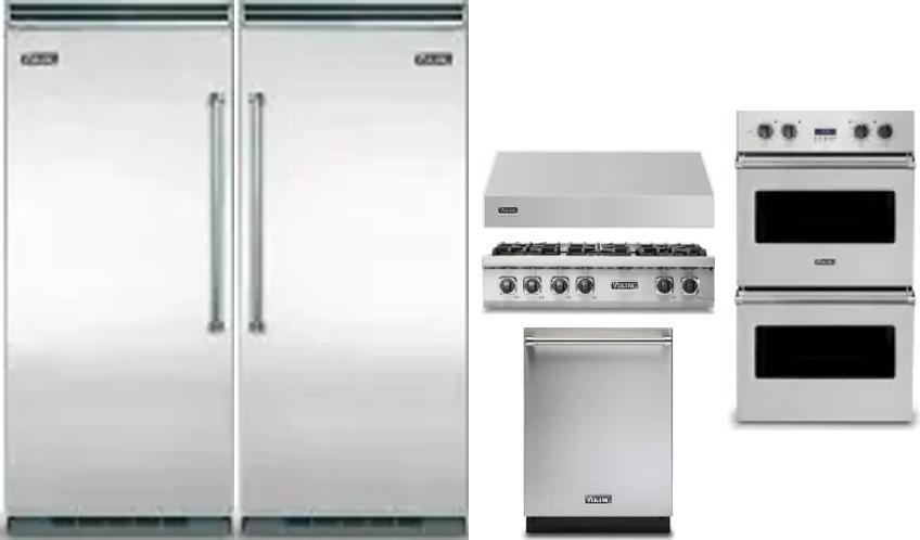6 Piece Package Includes Refrigerator, Freezer, Cooktop, Wall Oven, Hood And Dishwasher