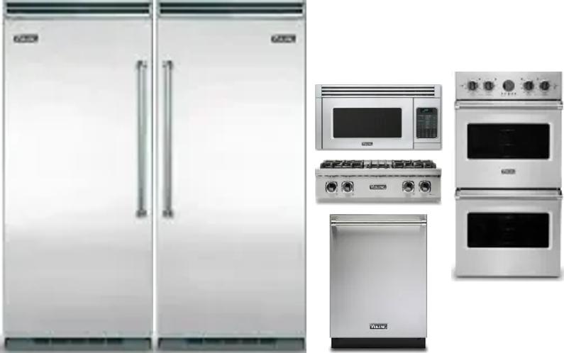 6 Piece Package Includes Refrigerator, Freezer, Cooktop, Wall Oven, Microwave And Dishwasher