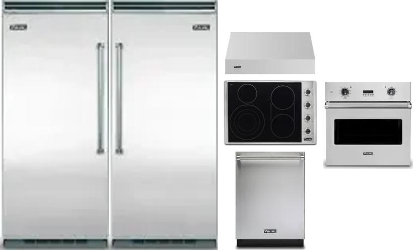 6 Piece Package Includes Refrigerator, Freezer, Cooktop, Wall Oven, Hood And Dishwasher