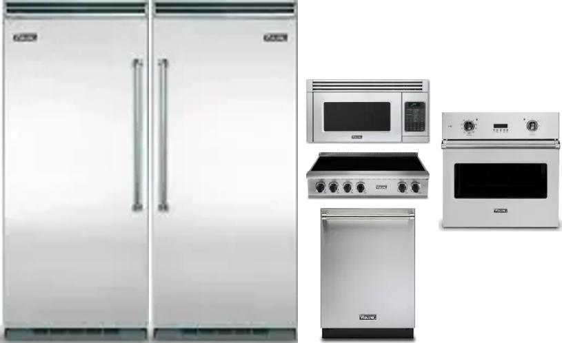 6 Piece Package Includes Refrigerator, Freezer, Cooktop, Wall Oven, Microwave And Dishwasher