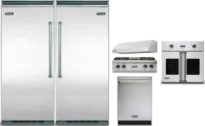 6 Piece Package Includes Refrigerator, Freezer, Cooktop, Wall Oven, Hood And Dishwasher