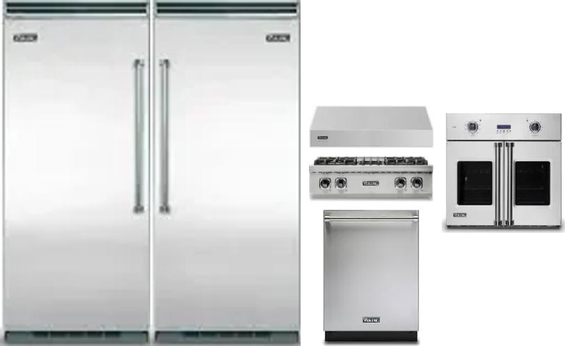 6 Piece Package Includes Refrigerator, Freezer, Cooktop, Wall Oven, Hood And Dishwasher
