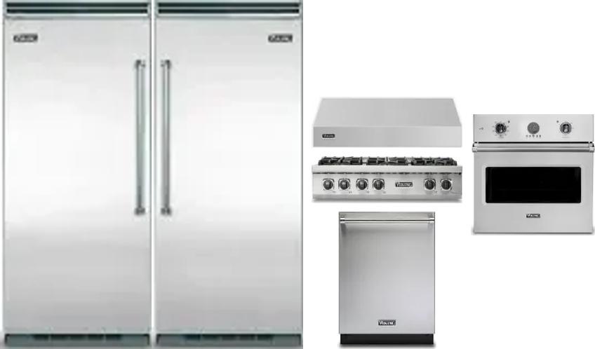 6 Piece Package Includes Refrigerator, Freezer, Cooktop, Wall Oven, Hood And Dishwasher