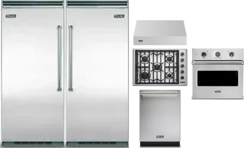 6 Piece Package Includes Refrigerator, Freezer, Cooktop, Wall Oven, Hood And Dishwasher