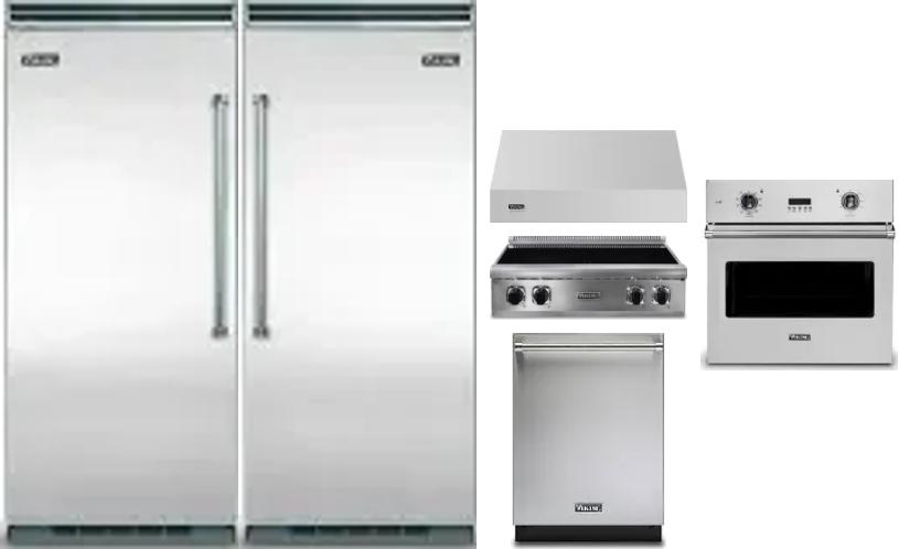6 Piece Package Includes Refrigerator, Freezer, Cooktop, Wall Oven, Hood And Dishwasher