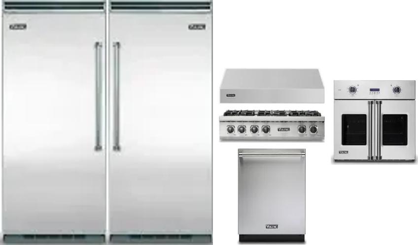 6 Piece Package Includes Refrigerator, Freezer, Cooktop, Wall Oven, Hood And Dishwasher
