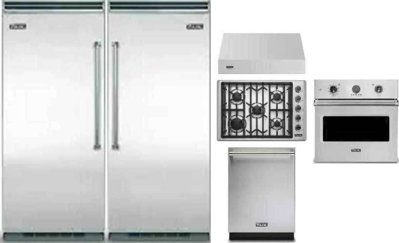 6 Piece Package Includes Refrigerator, Freezer, Cooktop, Wall Oven, Hood And Dishwasher