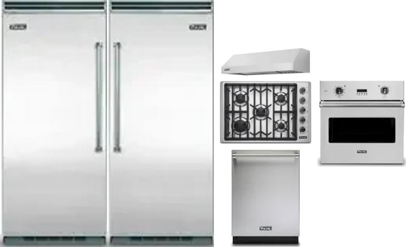 6 Piece Package Includes Refrigerator, Freezer, Cooktop, Wall Oven, Hood And Dishwasher