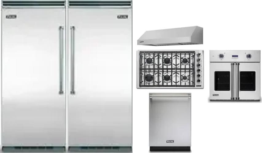6 Piece Package Includes Refrigerator, Freezer, Cooktop, Wall Oven, Hood And Dishwasher