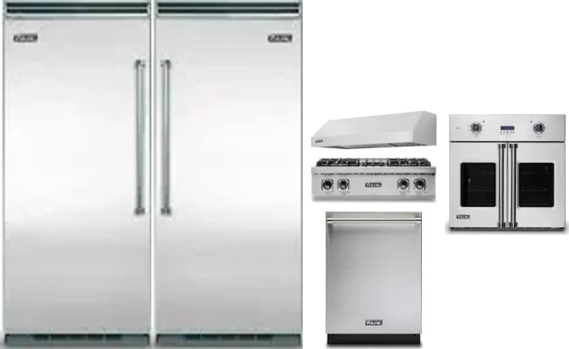 6 Piece Package Includes Refrigerator, Freezer, Cooktop, Wall Oven, Hood And Dishwasher