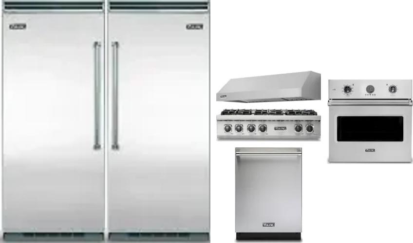 6 Piece Package Includes Refrigerator, Freezer, Cooktop, Wall Oven, Hood And Dishwasher