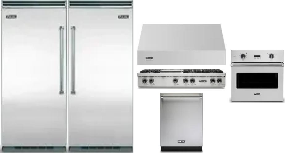 6 Piece Package Includes Refrigerator, Freezer, Cooktop, Wall Oven, Hood And Dishwasher