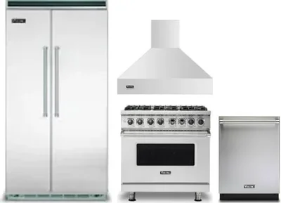 4 Piece Package Includes Refrigerator, Range, Hood And Dishwasher