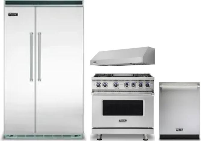 4 Piece Package Includes Refrigerator, Range, Hood And Dishwasher