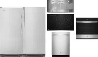 6 Piece Package Includes Refrigerator, Freezer, Cooktop, Wall Oven, Hood And Dishwasher