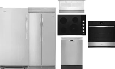6 Piece Package Includes Refrigerator, Freezer, Cooktop, Wall Oven, Hood And Dishwasher