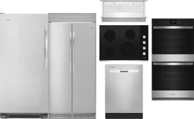 6 Piece Package Includes Refrigerator, Freezer, Cooktop, Wall Oven, Hood And Dishwasher