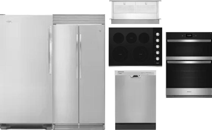 6 Piece Package Includes Refrigerator, Freezer, Cooktop, Wall Oven, Hood And Dishwasher