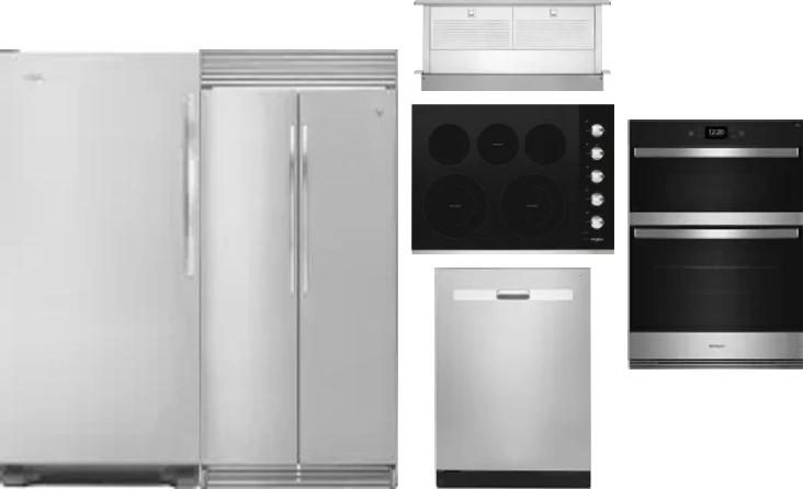 6 Piece Package Includes Refrigerator, Freezer, Cooktop, Wall Oven, Hood And Dishwasher