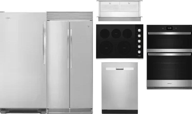 6 Piece Package Includes Refrigerator, Freezer, Cooktop, Wall Oven, Hood And Dishwasher