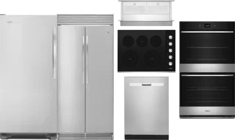 6 Piece Package Includes Refrigerator, Freezer, Cooktop, Wall Oven, Hood And Dishwasher