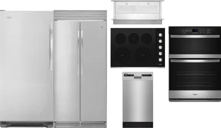 6 Piece Package Includes Refrigerator, Freezer, Cooktop, Wall Oven, Hood And Dishwasher