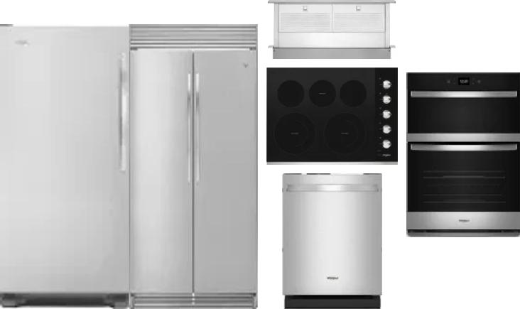 6 Piece Package Includes Refrigerator, Freezer, Cooktop, Wall Oven, Hood And Dishwasher