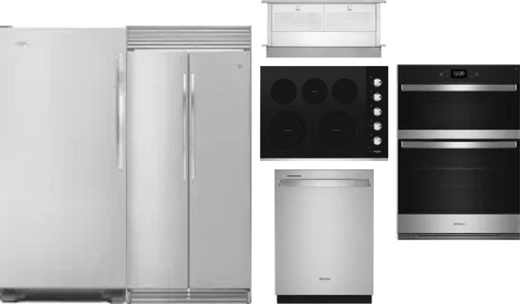 6 Piece Package Includes Refrigerator, Freezer, Cooktop, Wall Oven, Hood And Dishwasher
