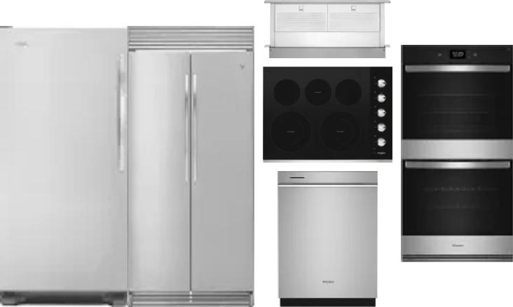 6 Piece Package Includes Refrigerator, Freezer, Cooktop, Wall Oven, Hood And Dishwasher
