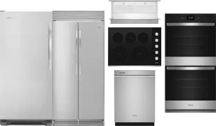6 Piece Package Includes Refrigerator, Freezer, Cooktop, Wall Oven, Hood And Dishwasher