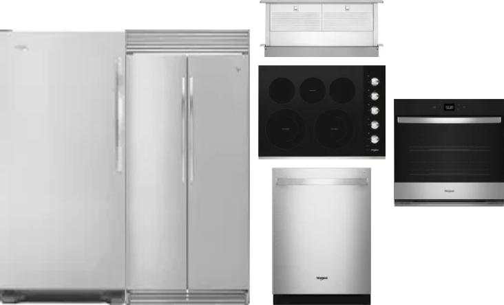 6 Piece Package Includes Refrigerator, Freezer, Cooktop, Wall Oven, Hood And Dishwasher