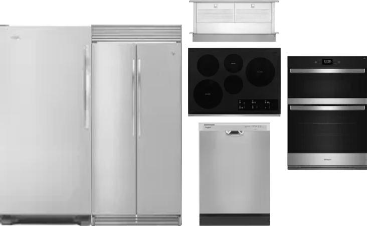 6 Piece Package Includes Refrigerator, Freezer, Cooktop, Wall Oven, Hood And Dishwasher