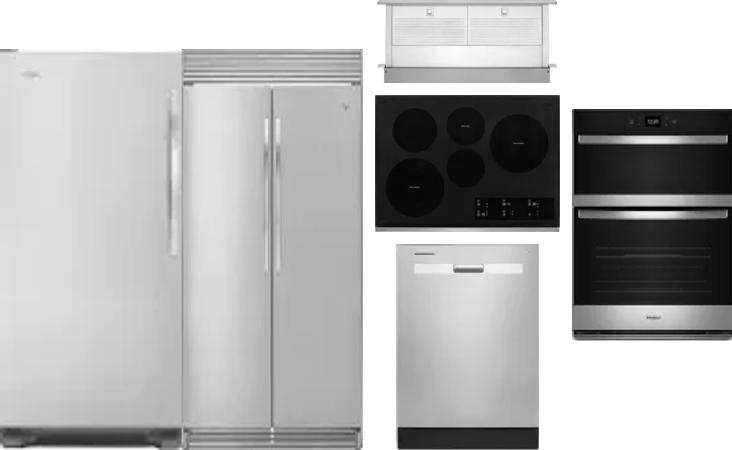6 Piece Package Includes Refrigerator, Freezer, Cooktop, Wall Oven, Hood And Dishwasher